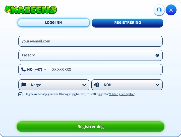 Kazeeno Casino registrering Kazeeno Casino registrering